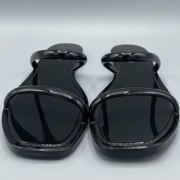 Steve Madden Women's Black Jelly‎ Slide Sandals Size 7 Minimalist Squared Toe - Picture 4 of 10